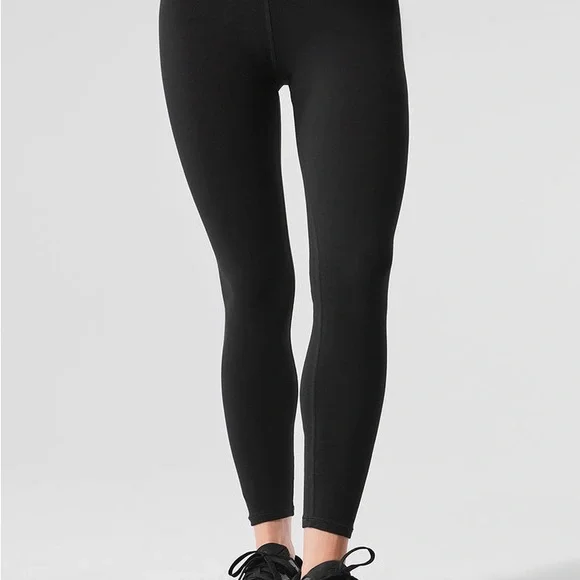 ALO Yoga Alosoft High-Waist 7/8 Highlight Leggings Black - Picture 3 of 4